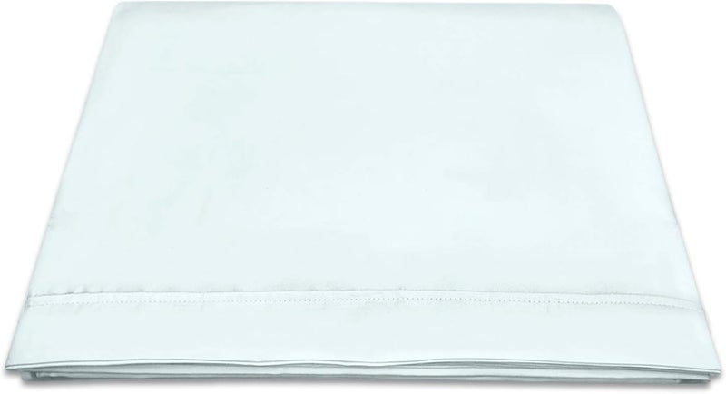 PIZUNA 100% Cotton Flat Bed Sheet Queen Size 275x280 cm Light Blue 1 PC, 400 Thread Count Luxurious Long Staple Cotton Sateen Weave Bed Sheet Light Blue (ملاءة سرير مسطحة من القطن 100%) - Image 1