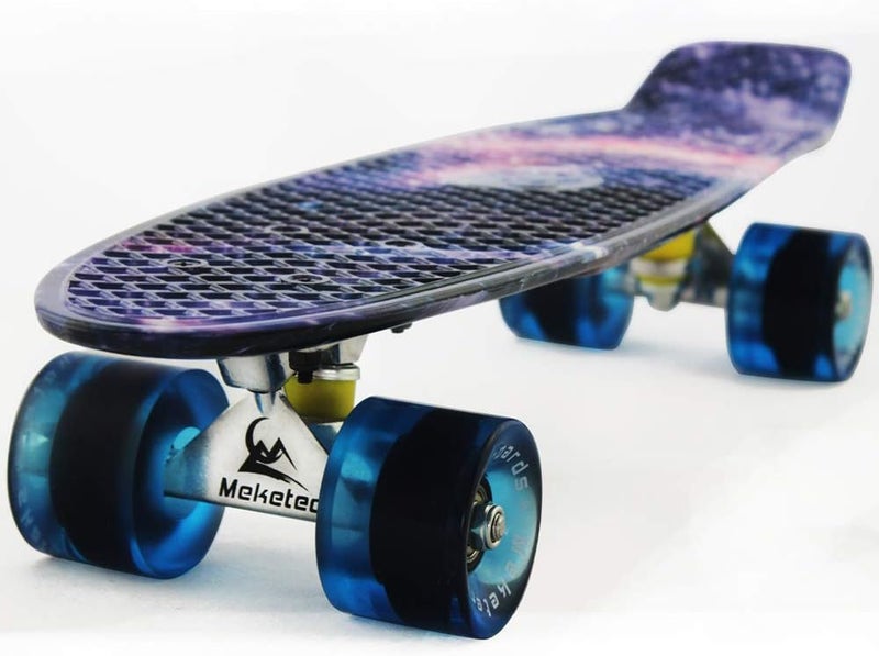 Meketec Skateboards Complete 22 Inch Mini Cruiser Retro Skateboard for Kids Boys Youths Beginners - Image 1