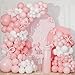 FengRise Pink Bow Balloon Arch Kit130 PCS Coquette Birthday Decorations Pastel Pink and White Garland Include Light blush Coquette Bow Balloon for Wedding Bridal Baby Shower Girls Birthday Decoration - Image 2