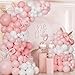 FengRise Pink Bow Balloon Arch Kit130 PCS Coquette Birthday Decorations Pastel Pink and White Garland Include Light blush Coquette Bow Balloon for Wedding Bridal Baby Shower Girls Birthday Decoration - Image 4