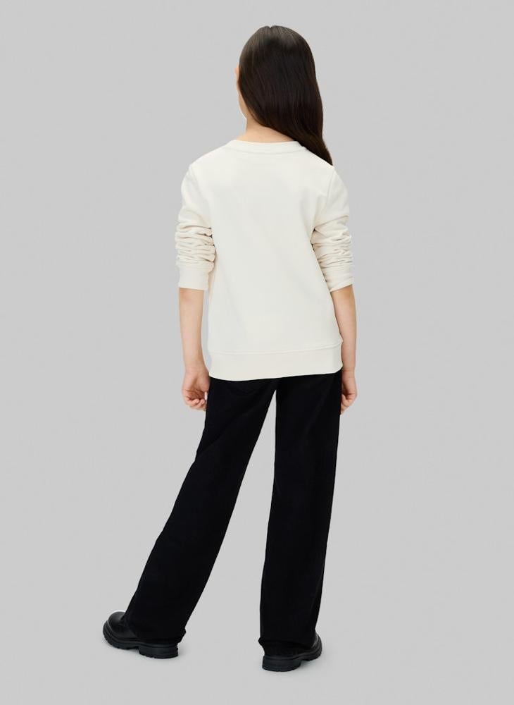 كالفن كلاين جينز سويت شيرت برسومات للشباب بياقة دائرية - Image 2