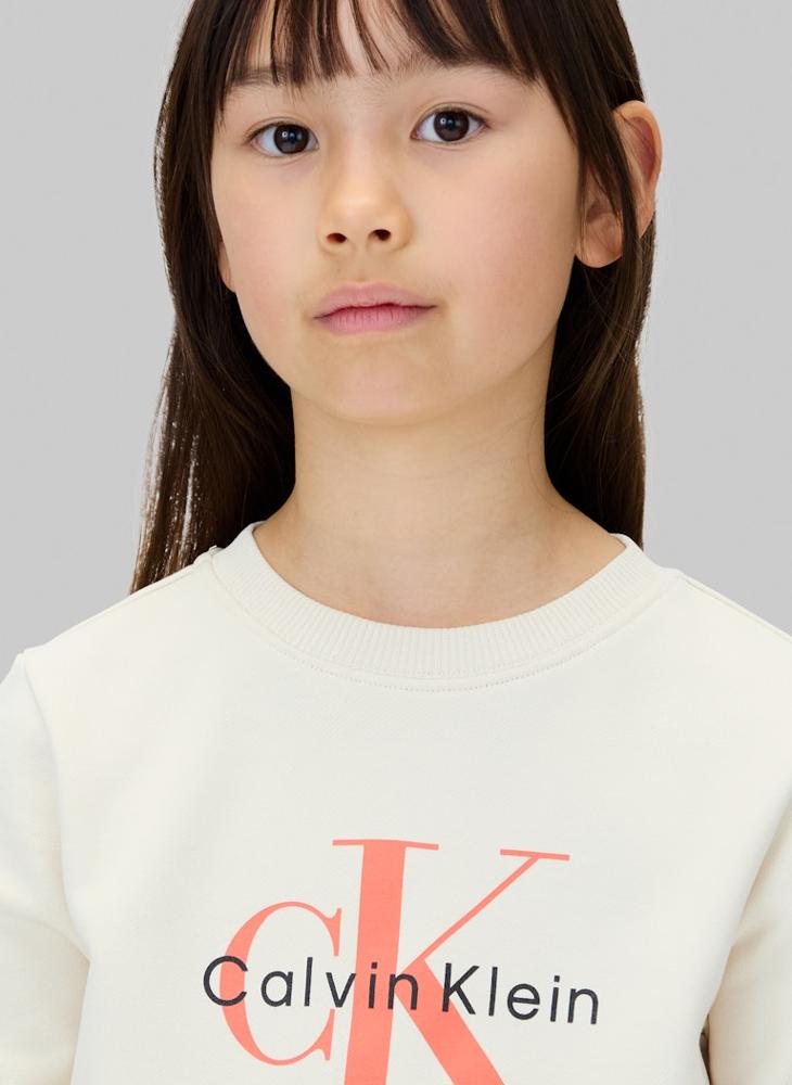 كالفن كلاين جينز سويت شيرت برسومات للشباب بياقة دائرية - Image 3