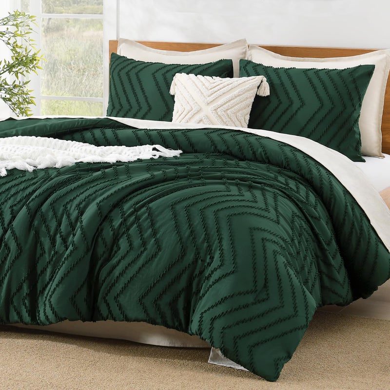 Litanika Litanika Comforter Full Size Dark Emerald Green Lightweight Fluffy Bedding Comforter Sets for Bed 3 Pieces Down Alternative Comforter Bed Set Gift Choice 