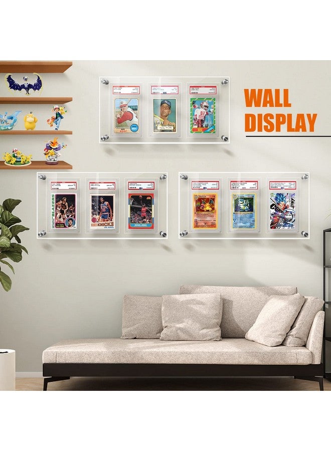 tutata tutata Trading Card Frame PSA Trading Card Display Acrylic Frame for Wall- PSA Holder, Graded Sports Card Display- Clear  - Image 4