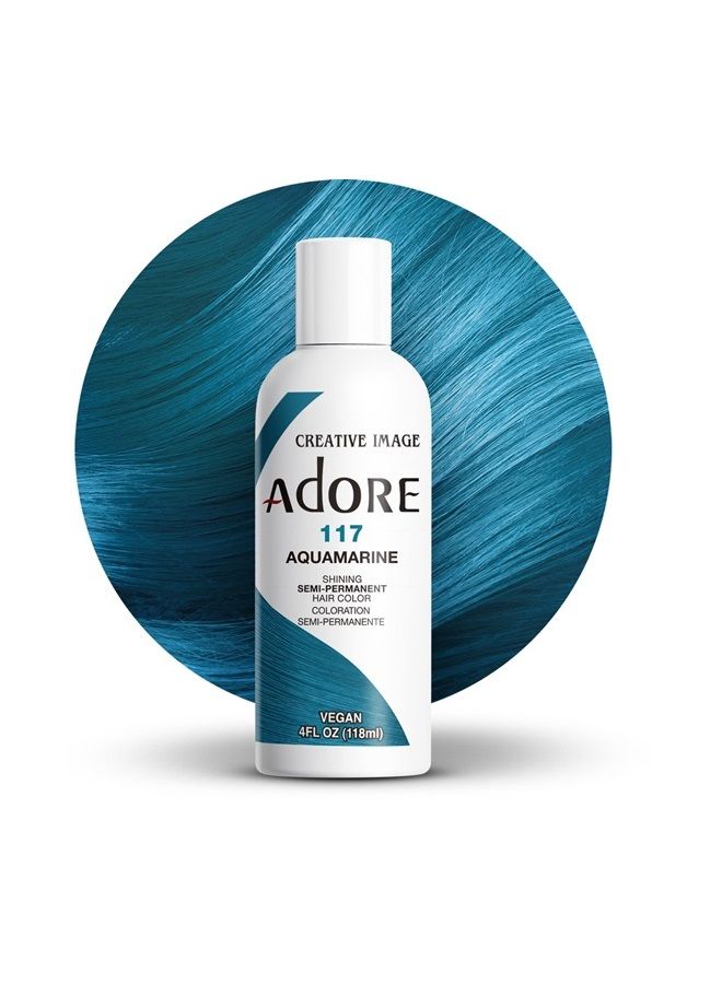Adore Semi Permanent Hair Color - Vegan and Cruelty-Free Hair Dye - 4 Fl Oz - 117 Aquamarine (Pack of 1) - Image 1