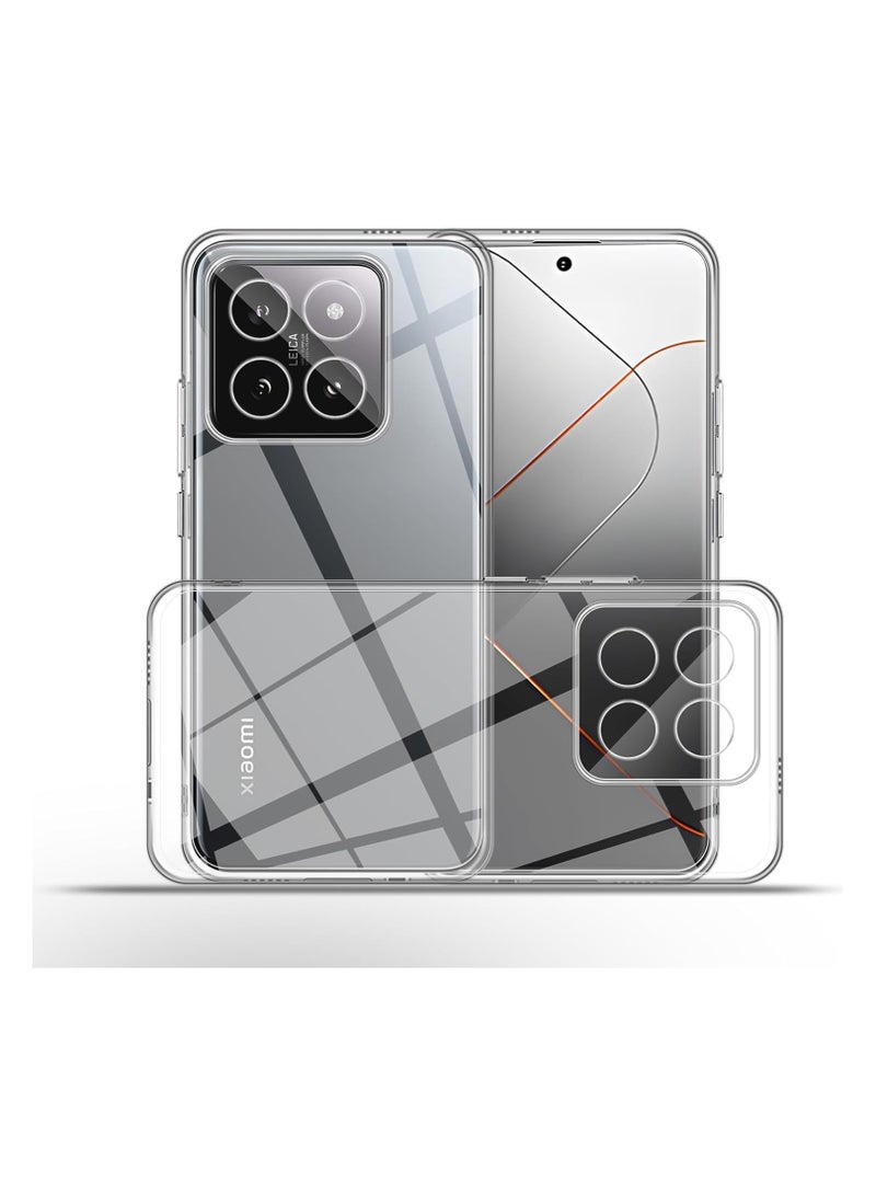 حافظة لهاتف Xiaomi 14 Pro، حافظة حماية خلفية شفافة لهاتف Mi 14 Pro، سيليكون، رفيعة للغاية، ممتصة للصدمات، حافظة هاتف محمول ناعمة من مادة TPU، مضادة للخدش (شفاف)