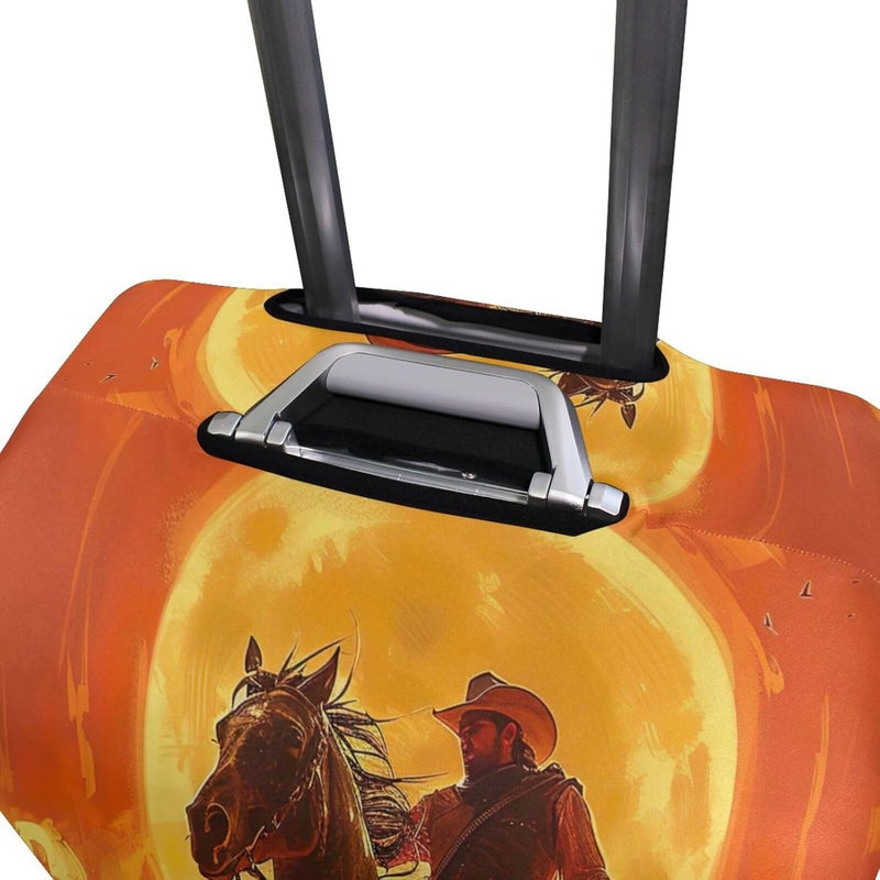 Cowboy Luggage Cover for Suitcase, Elastic Travel Protector with Zipper, Washable Anti-Scratch Dustproof Luggage Sleeve Fits 18-20 Inch - Image 4