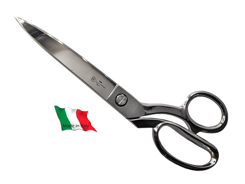 Ultima 10 Inch Dress Maker Scissors – Drop Forged Carbon Steel Dressmaker’s Shears, Chrome Plated with Bent Handles, Made in Italy - Image 1