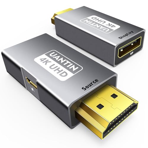 UANTIN HDMI to DisplayPort Adapter 4K 60Hz1080p 120Hz UniDirectional HDMI Male to DP Female Converter 2 Pack for Monitor Compatible with GPULaptopAMDNVIDIAPS5Xbox More - Image 1