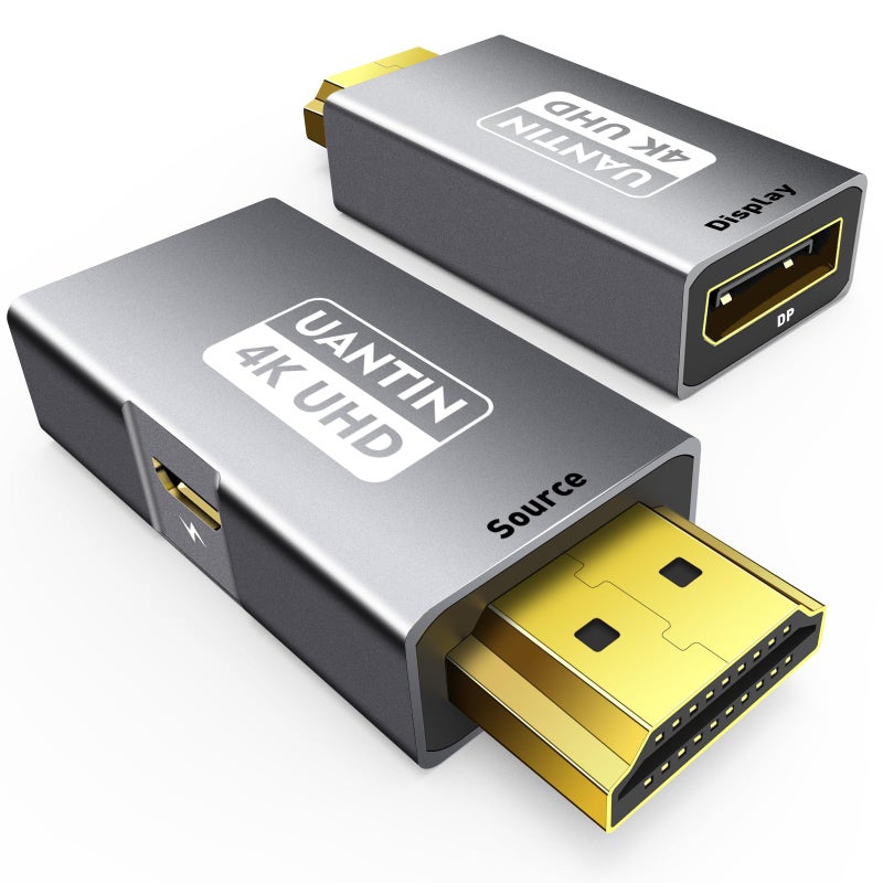 UANTIN HDMI to DisplayPort Adapter 4K 60Hz1080p 120Hz UniDirectional HDMI Male to DP Female Converter 2 Pack for Monitor Compatible with GPULaptopAMDNVIDIAPS5Xbox More - Image 2