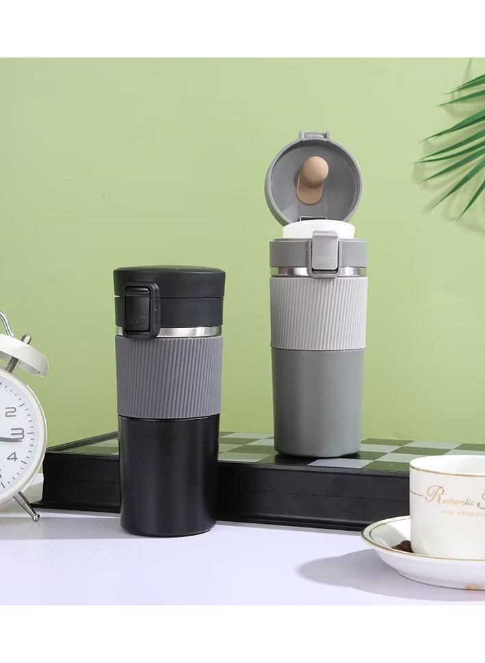 Bisbell Coffee Travel Mug, Vacuum Coffee Tumbler with Leakproof Flip Insulated Coffee Mug, for Hot and Cold,Grey,BB3539 - Image 2