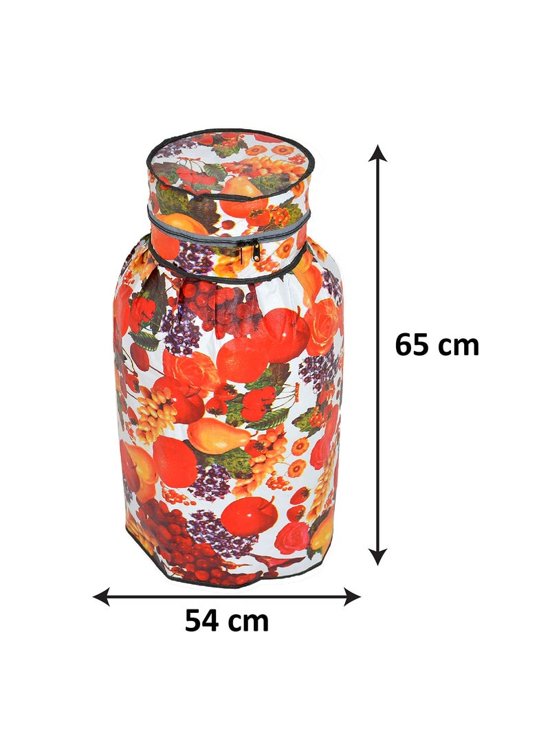 Kuber Industries Heart Home Fruit Printed StainDustWater Proof PVC Lpg Gas Cylinder Cover MulticolourHS43HEARTH25618  - Image 5