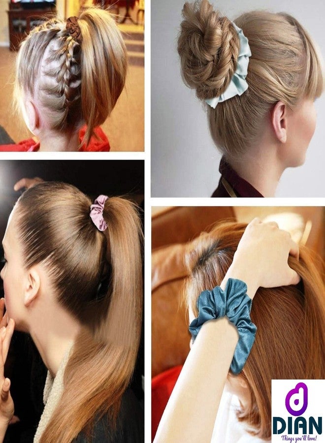 DIAN Multicolor Pack of 18 Hair Scrunchies & Hair bands, Ponytail Holder, Hair Tie, Hair Bow, Rubber Band in Satin & Printed for Women, Teens and Girls - Image 5