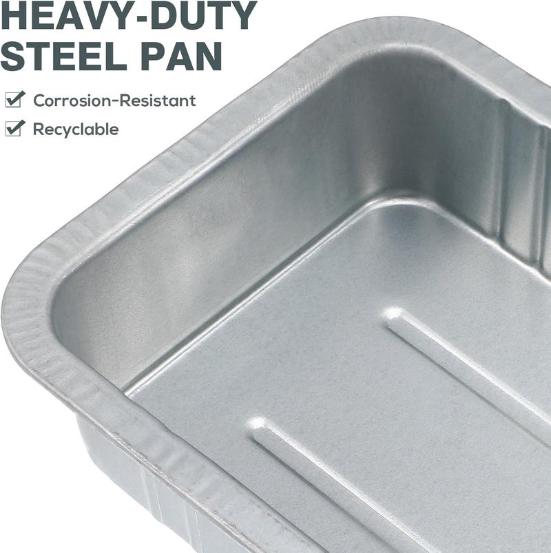 5l Steel Oil Drain Pan Zinc Plated Surface Waste Engine Oil Collector Fluid Tool Leakproof Drip Tray for Car Maintenance and Repair - Image 3