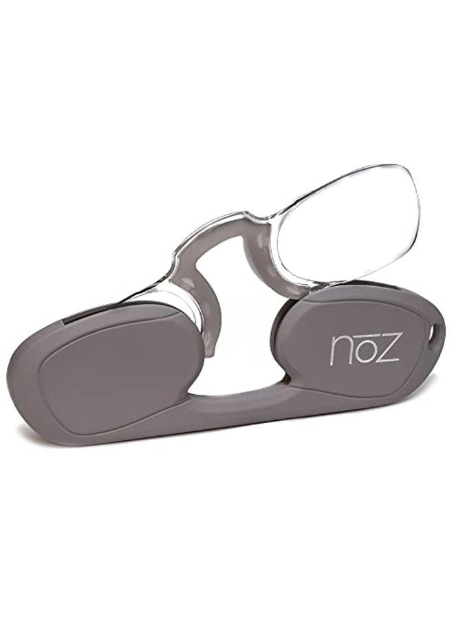 Calabria Noz Nose Pinching Armless Reading Glasses +2.50 Gray Men Women Keychain Case Pocket Readers Mini Slim Thin Compact - Image 1