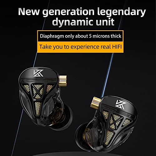 Kinboofi IEM Headphone with Mic, KZ DQS HiFi Dynamic Drivers Earphone Earbuds Bass 2pin 3.5mm Sports Music Game Headphone (Black, with Mic)…… - Image 3