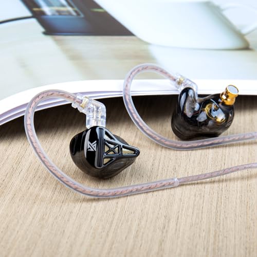 Kinboofi IEM Headphone with Mic, KZ DQS HiFi Dynamic Drivers Earphone Earbuds Bass 2pin 3.5mm Sports Music Game Headphone (Black, with Mic)…… - Image 2