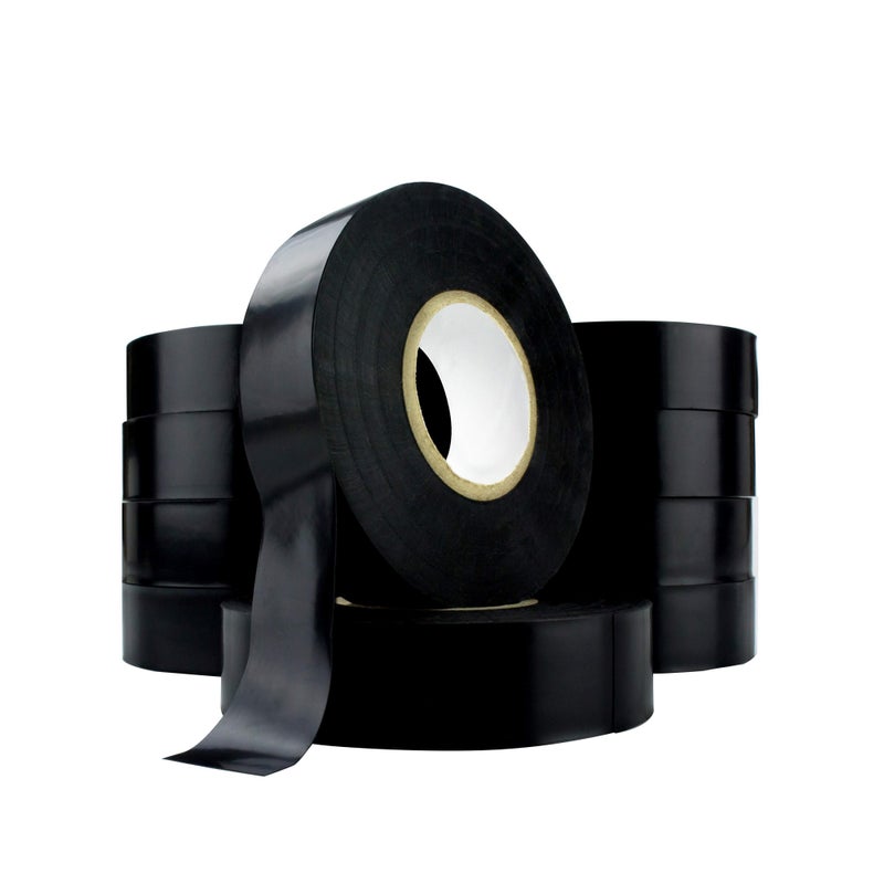 Zikra Black Electrical Tape Jumbo Roll 10 Pack, Huge 60 Foot Rolls Of 3/4 Inch PVC Vinyl With Ultra Weather-Resistant Adhesive. Withstands High Heat for Electrician Automotive Use - Image 1