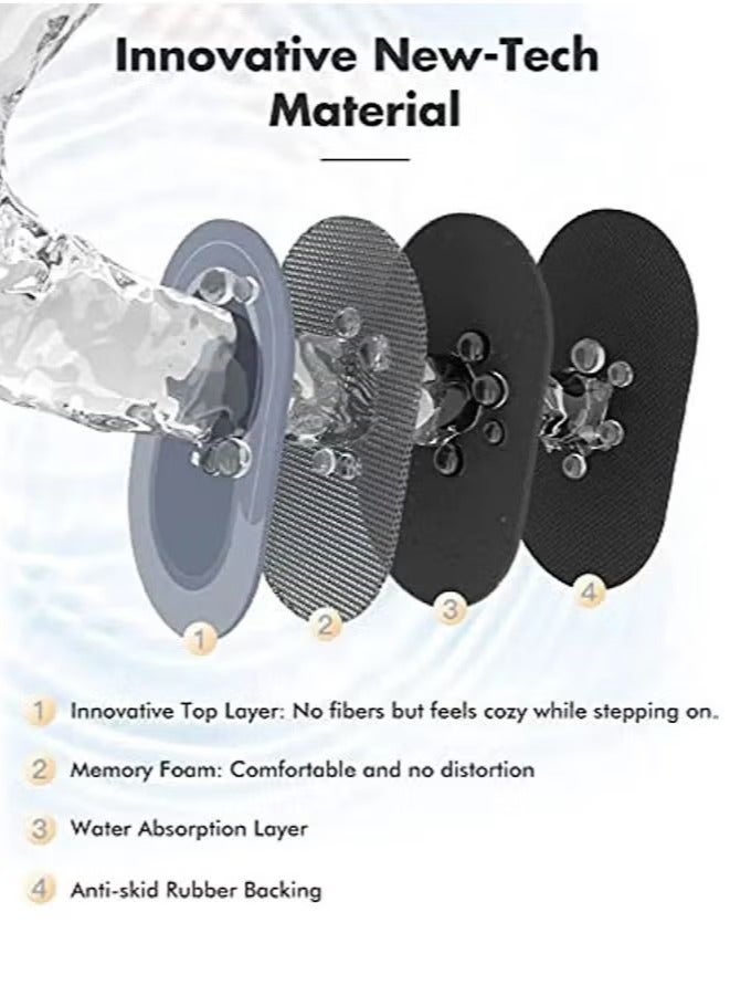 روك بو سجادة حوض استحمام أرضية فائقة الامتصاص وناعمة وغير قابلة للانزلاق وسريعة الجفاف مقاس 60 × 180 سم - Image 4