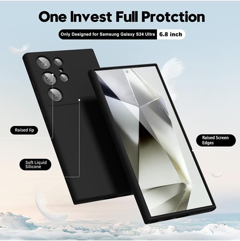 Theodor Protective Slim Fit Case Liquid Silicone Cover With Full Body Protection Anti-Scratch Shockproof Case For Samsung Galaxy S24 Ultra Black Giraffe Multicolour Mcplssgs24Ublka270 - Image 2