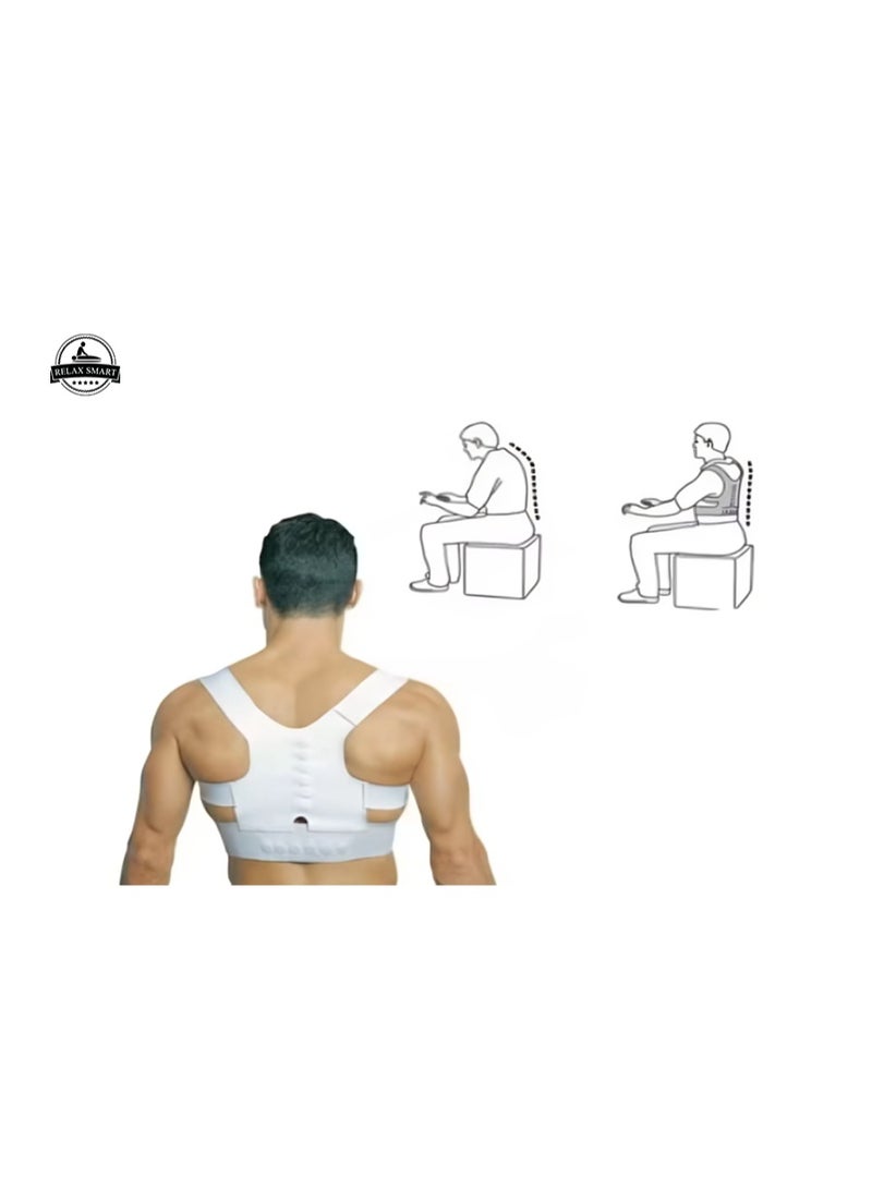 Relax Smart Magnetic Therapy Back and Shoulder Support Brace – Adjustable Posture Corrector Belt for Spine Alignment, Pain Relief, and Muscle Support for Men & Women - Image 4