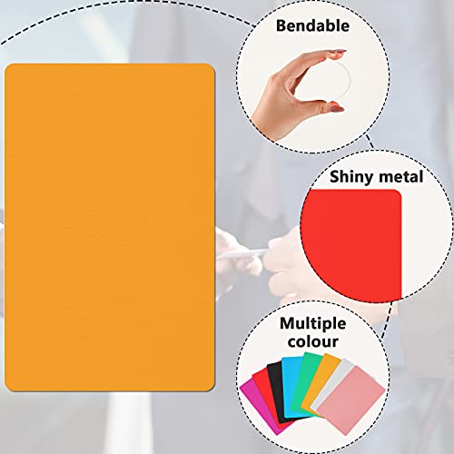 Tenare 120 Pieces Metal Business Card Blanks Colorful Metal Business Cards Anodized Reliable Multipurpose Aluminum Blanks for Customize Name Laser Engraving Cnc, 3.4 x 2.1 Inch - Image 2
