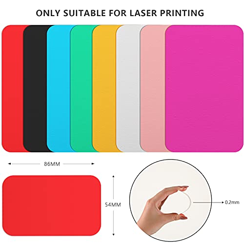 Tenare 120 Pieces Metal Business Card Blanks Colorful Metal Business Cards Anodized Reliable Multipurpose Aluminum Blanks for Customize Name Laser Engraving Cnc, 3.4 x 2.1 Inch - Image 4