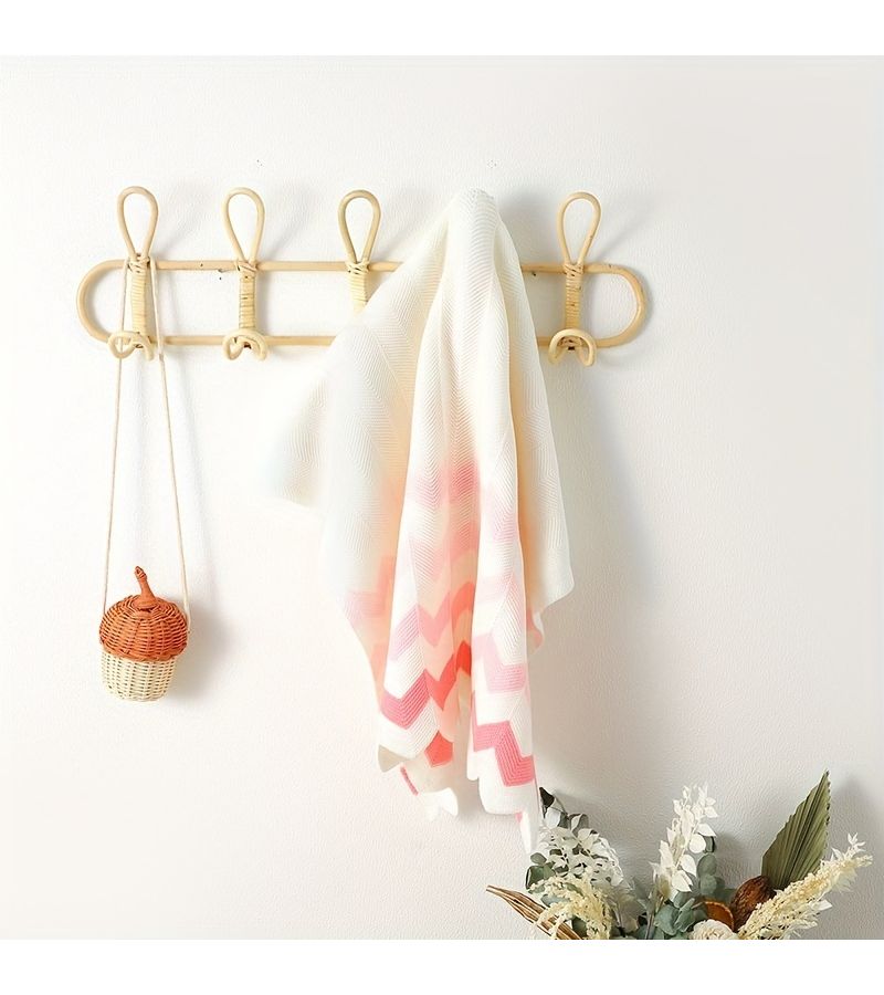Pink Soft Knitted Throw Blanket Air Conditioning Blanket - Image 2