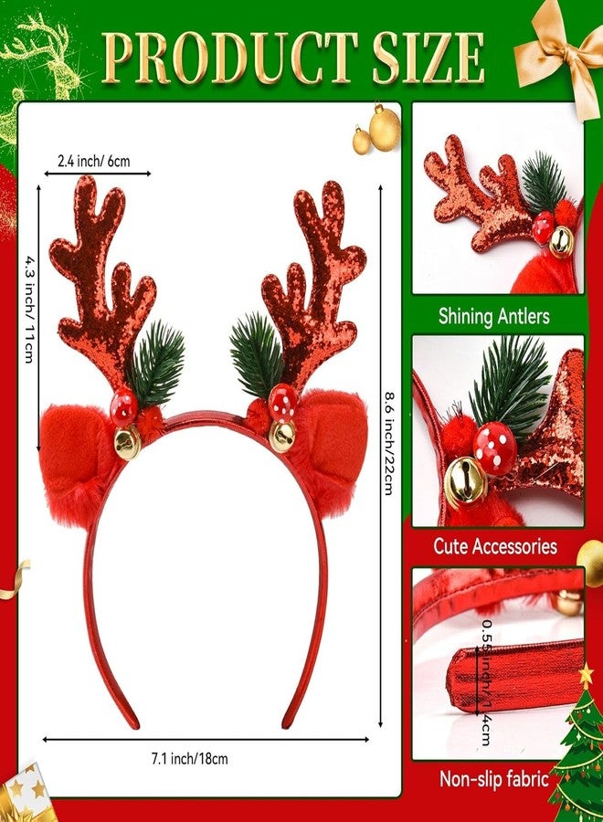 ZEYER Christmas Headbands Hair Bands Christmas Red Elk Antlers Headbands Holiday for Women and Girls Perfect Hair Accessories for Party and Cosplay - Image 4