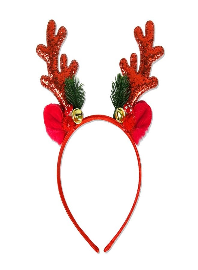 ZEYER Christmas Headbands Hair Bands Christmas Red Elk Antlers Headbands Holiday for Women and Girls Perfect Hair Accessories for Party and Cosplay - Image 1