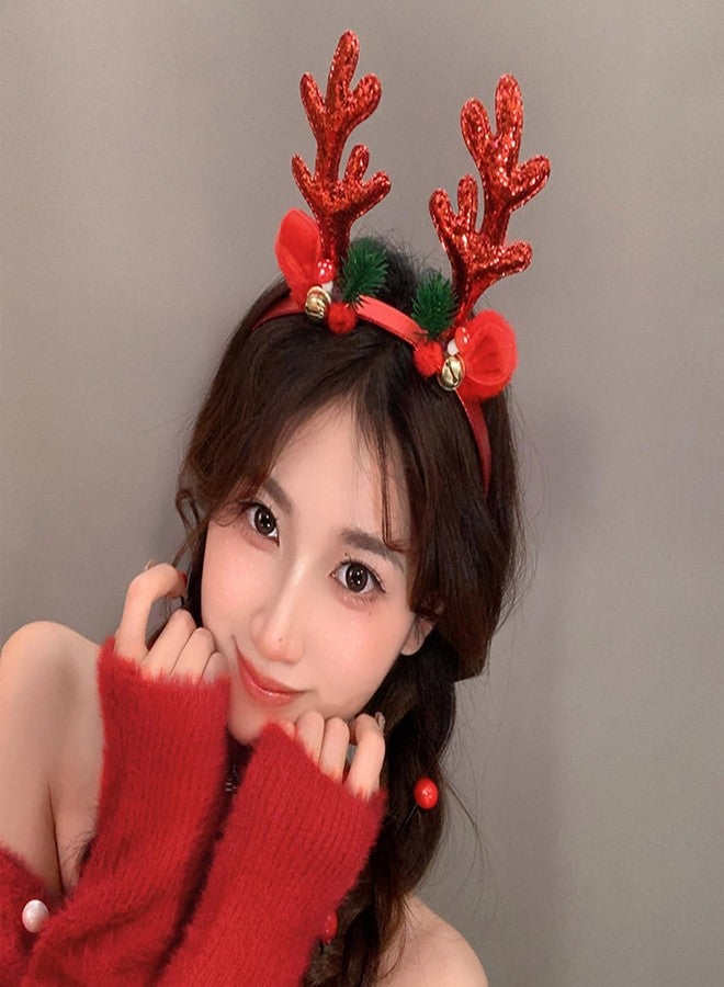 ZEYER Christmas Headbands Hair Bands Christmas Red Elk Antlers Headbands Holiday for Women and Girls Perfect Hair Accessories for Party and Cosplay - Image 2