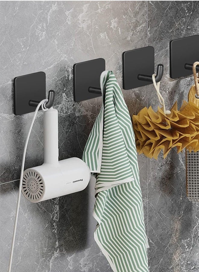 Peachjoy Self Adhesive Hooks,Heavy Duty Stick On Wall and Door Hooks for Hanging,Towel Hooks for Coat/Robe/Towels Stick on Bathroom/Kitchen/Room, 4 Pack - Image 2