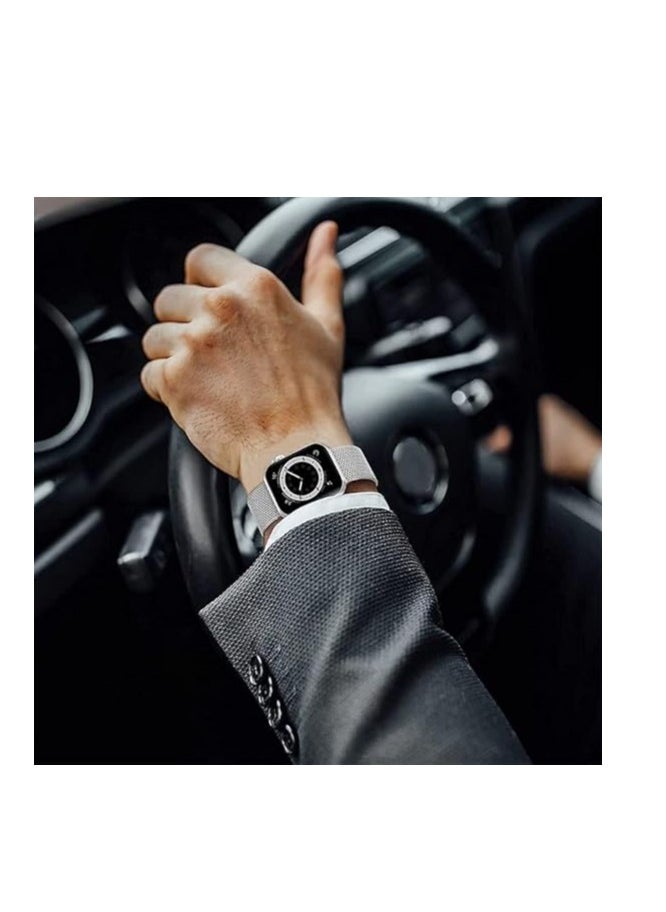 adhomax - Band mesh Metal loop Replacement Strap, Magnetic Clasp Compatible with ultra smart Watch  Steel Metal Replacement Strap, one size and Compatible with apple smart watches - Image 1