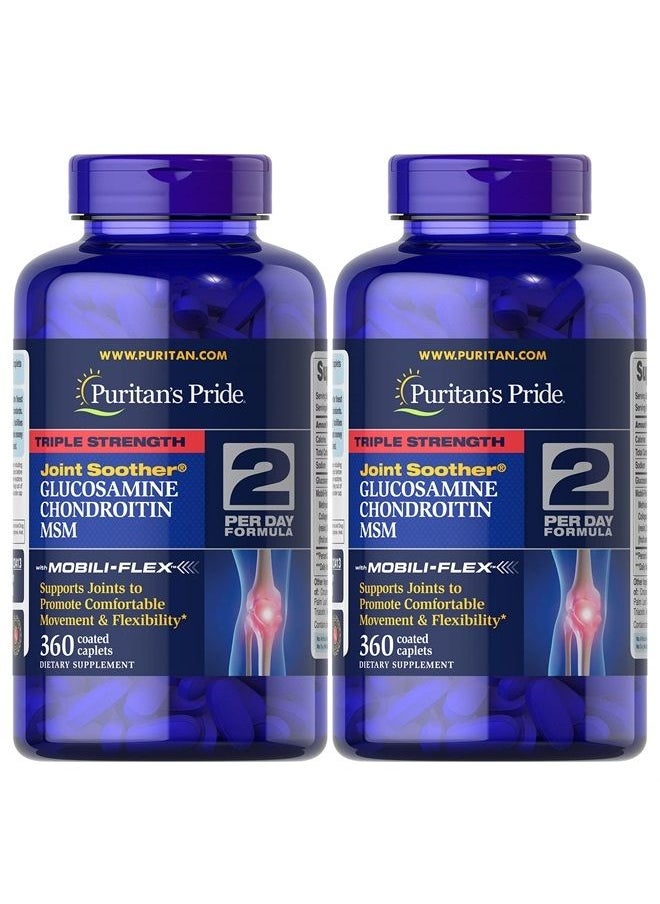 Puritan's Pride - Triple Strength Glucosamine, Chondroitin & Msm Joint Soother, 360 Count (Pack of 2) - Image 1