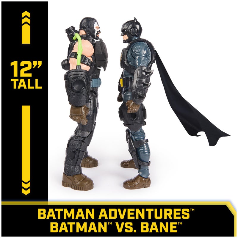 DC Comics, Batman Adventures Battle Pack, Bane and Batman Action Figures Set, 14 Armor Accessories, 12-inch Super Hero Kids Toy for Boys & Girls - Image 3
