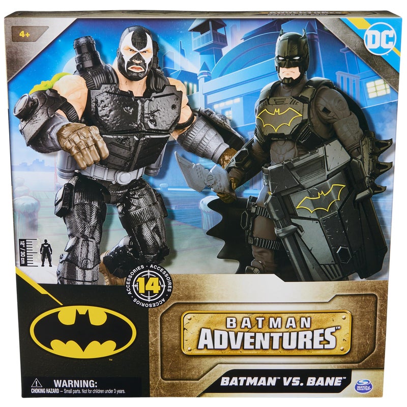 DC Comics, Batman Adventures Battle Pack, Bane and Batman Action Figures Set, 14 Armor Accessories, 12-inch Super Hero Kids Toy for Boys & Girls - Image 2