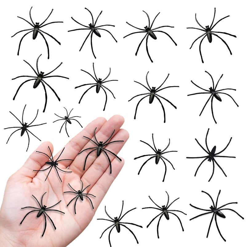 Bilipala Scary Plastic Spiders Small Fake Spider Joke Toys for Prank Pack of 20 - Image 2