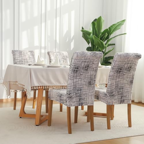 FORCHEER Chair Covers for Dining Chairs Set of 4,Beige Stretch Dining Room Chair Cover Kitchen Parsons Chair Slipcovers (Pack of 4, Beige) - Image 2