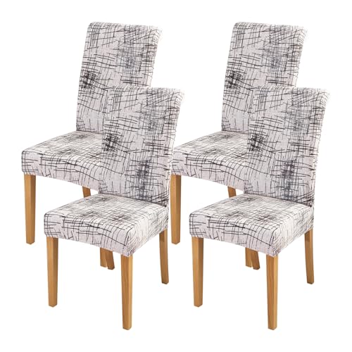 FORCHEER Chair Covers for Dining Chairs Set of 4,Beige Stretch Dining Room Chair Cover Kitchen Parsons Chair Slipcovers (Pack of 4, Beige) - Image 1