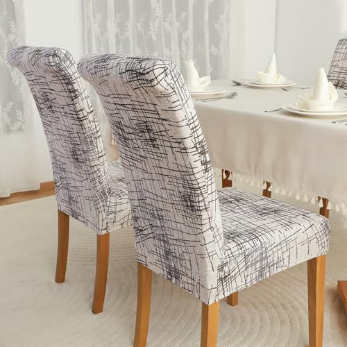 FORCHEER Chair Covers for Dining Chairs Set of 4,Beige Stretch Dining Room Chair Cover Kitchen Parsons Chair Slipcovers (Pack of 4, Beige) - Image 4