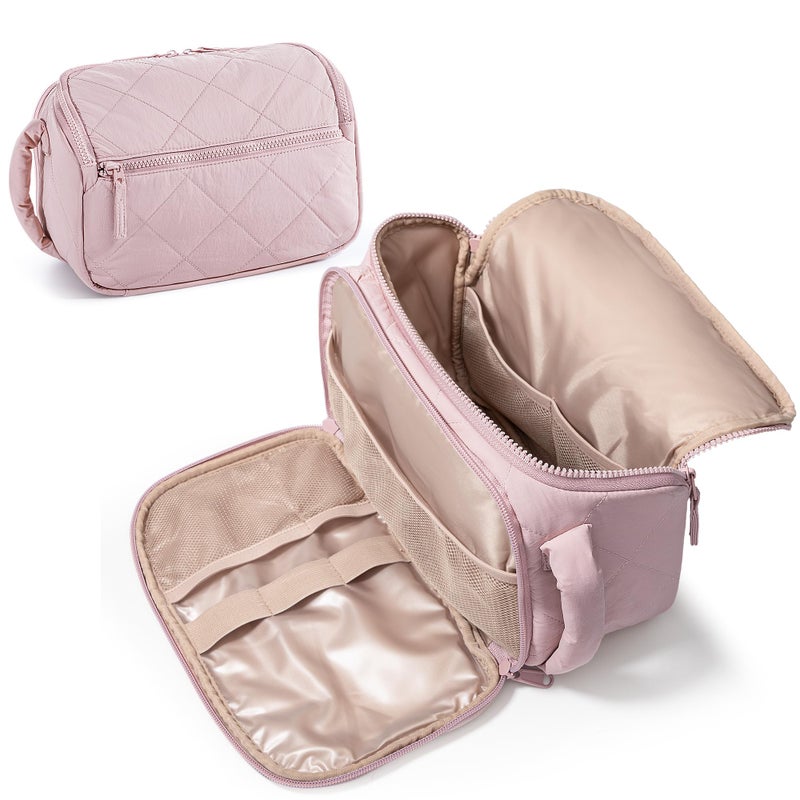 Marscamd Travel Toiletry Bag for Women, Water Resistant Makeup Organizer with Wide-Open Design for Toiletries and Cosmetics, Pink (Bag Only) - Image 1