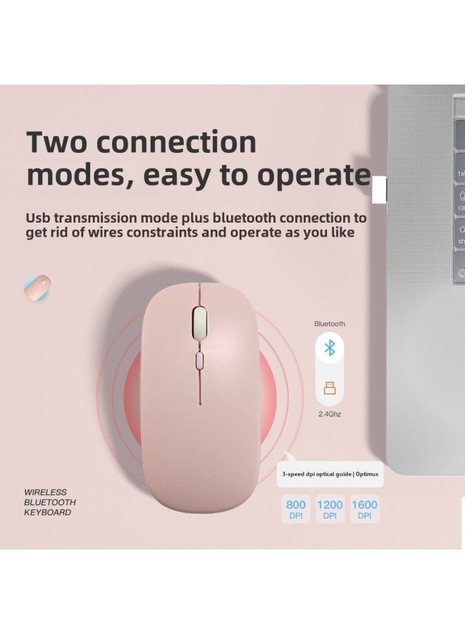 Bluetooth Keyboard Mouse Suit Rechargeable Silent E-Sports Mobile Phone Tablet For Huawei Ipad Apple-Color:Single-mode Mouse (battery)-Product Type:Pink - Image 4