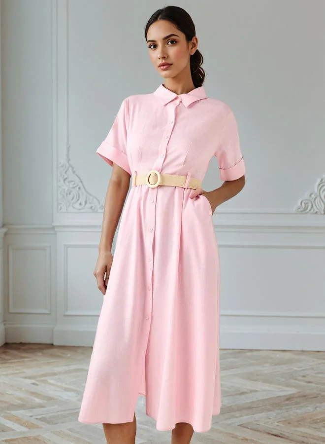 Splash FAV A-line Shirt Dress with Pockets