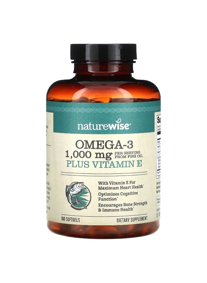 NatureWise - NatureWise, Omega-3 Plus Vitamin E, 180 Softgels - Image 1