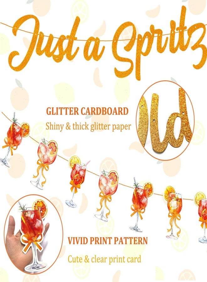 Haptda Just a Spritz Older Banner Garland Orange Glitter Spritz Bar Decorations for Aperol Spritz Party Décor Lemon Citrus Birthday Decoration - Image 4