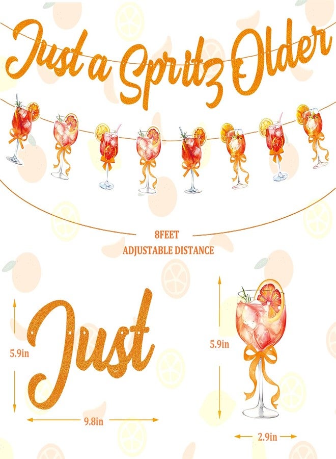 Haptda Just a Spritz Older Banner Garland Orange Glitter Spritz Bar Decorations for Aperol Spritz Party Décor Lemon Citrus Birthday Decoration - Image 3