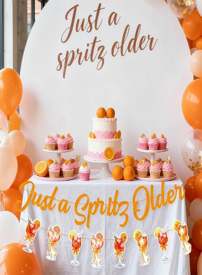 Haptda Just a Spritz Older Banner Garland Orange Glitter Spritz Bar Decorations for Aperol Spritz Party Décor Lemon Citrus Birthday Decoration - Image 5