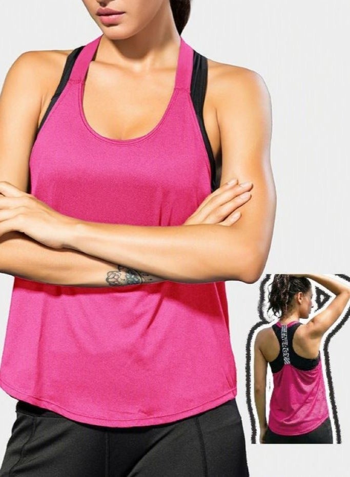 اس في ال Yasmine بلوزة رياضية للتنس والباديل - وردي داكن - Image 1