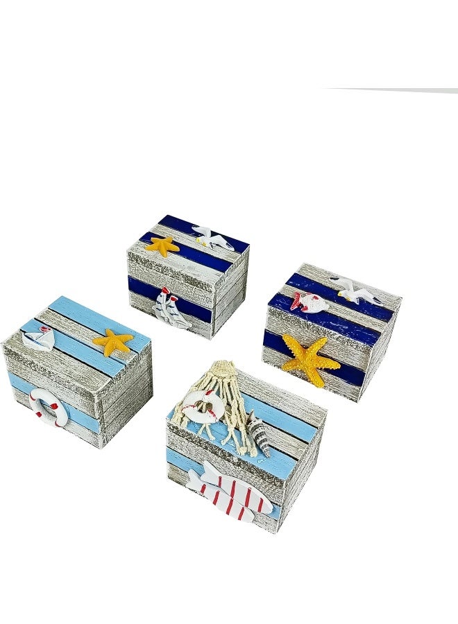 YINZUO Nautical Decorative Wooden Boxes Set of 4  - Image 3