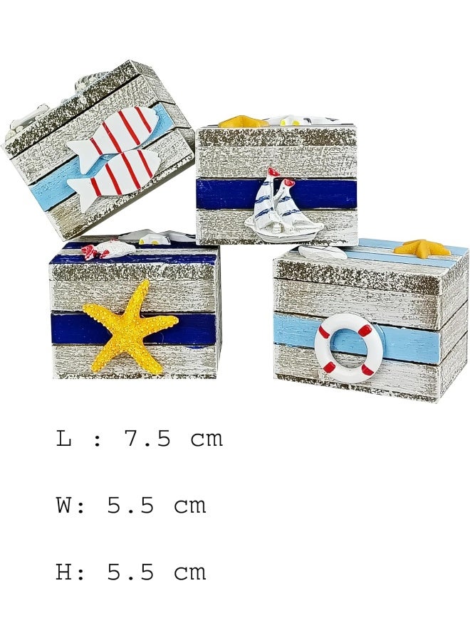 YINZUO Nautical Decorative Wooden Boxes Set of 4  - Image 2